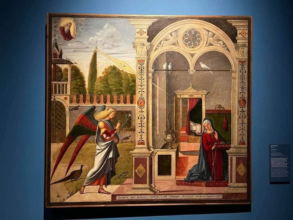 Vittore Carpaccio, "Annunciazione", tela, cm 131 x 141. Galleria Giorgio Franchetti alla Ca' d'Oro.